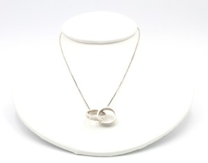 TIFFANY & CO STERLING SILVER 1837 INTERLOCKING CIRCLES PENDANT NECKLACE DB8-10