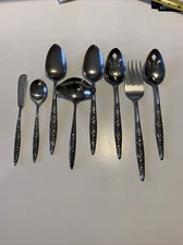 Stylecraft Stainless Japan Black Accent Grapes  Flatware  8 Serving Pieces