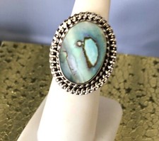 Vintage Abalone Sterling Silver Ring 