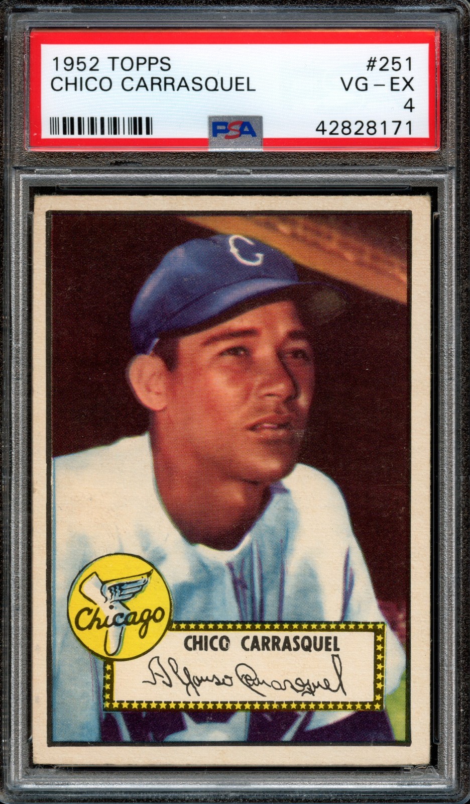 BB - 1952 Topps - #251 - Chico Carrasquel - PSA 4 - VG-EX
