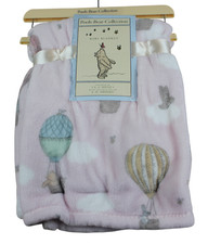 Winnie the Pooh Bear Collection Pink Hot Air Balloon Baby Blanket Fleece NWT