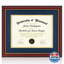 Minesaxel 15x18 Diploma Frame w/ 11x14 Blue Mat for Documents Certificates