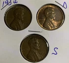 1952 P, D & S Lincoln Wheat Cent, Penny,  Fine Condition