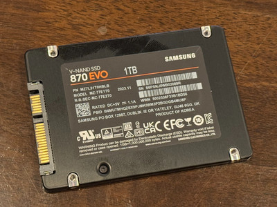 Samsung 870 EVO 1TB, 2.5 inch Internal SSD -  MZ-77E1T0