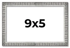 9x5 Frame Silver Picture Frame Complete Modern Photo Frame UV Acrylic, Acid Free