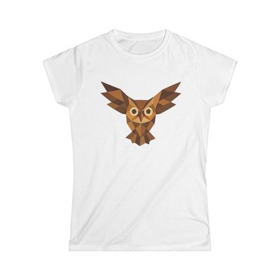 Geometric Owl Tee | Low Poly Brown Bird Graphic