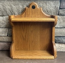 Vintage Solid Wood Wall Shelf Country Cottage Farmhouse Display Shelf Organizer