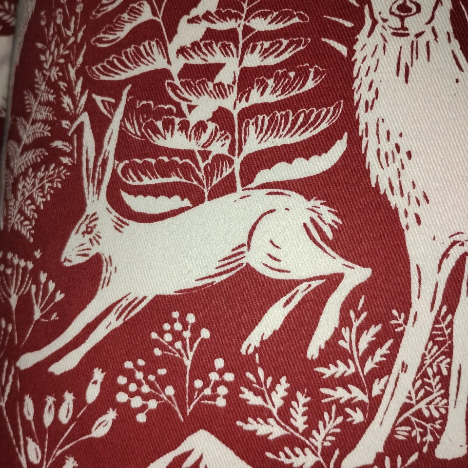 "Almohada de 20"" STOF FRANCE para baño chalet (ciervos de cabina zorro aves bosque de liebres)" Foto 3 de 4