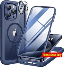 Phone Case for iPhone 12 Pro Max, Full-Body, Built-in Glass Screen Protector, Bl