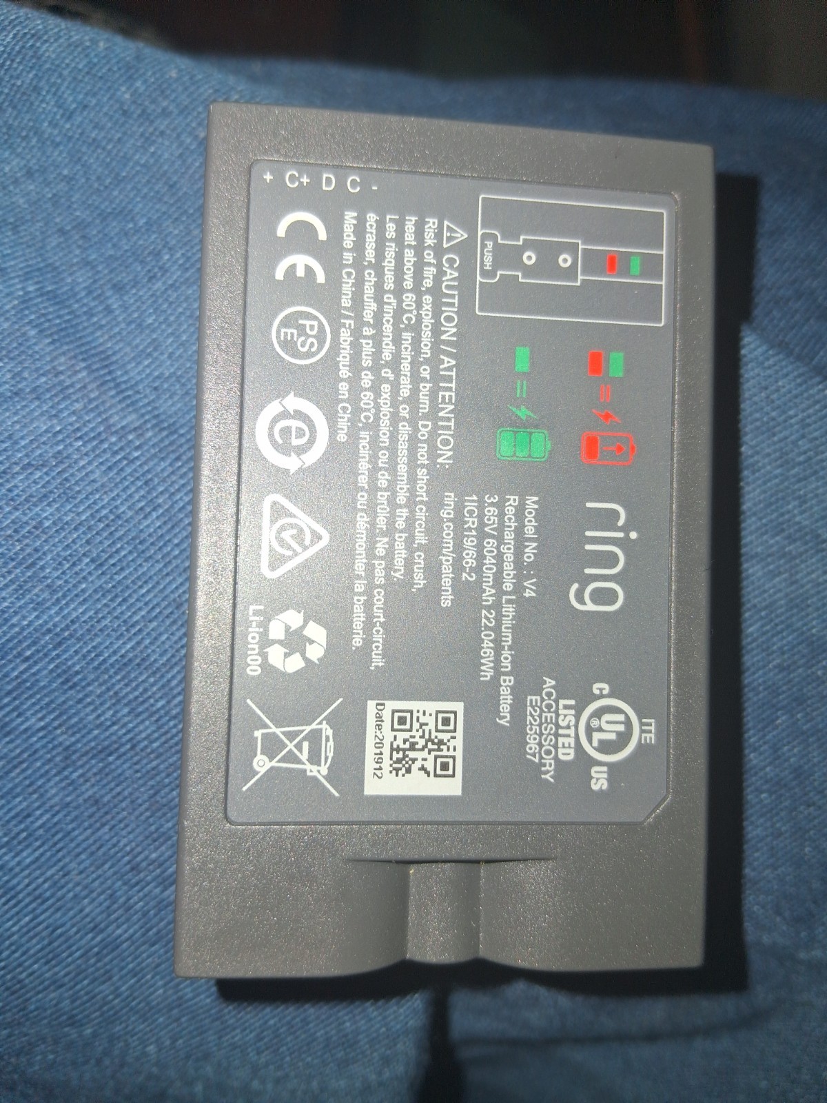 Ring Doorbell Camera V4 with Rechargeable Li-ion Battery  -image