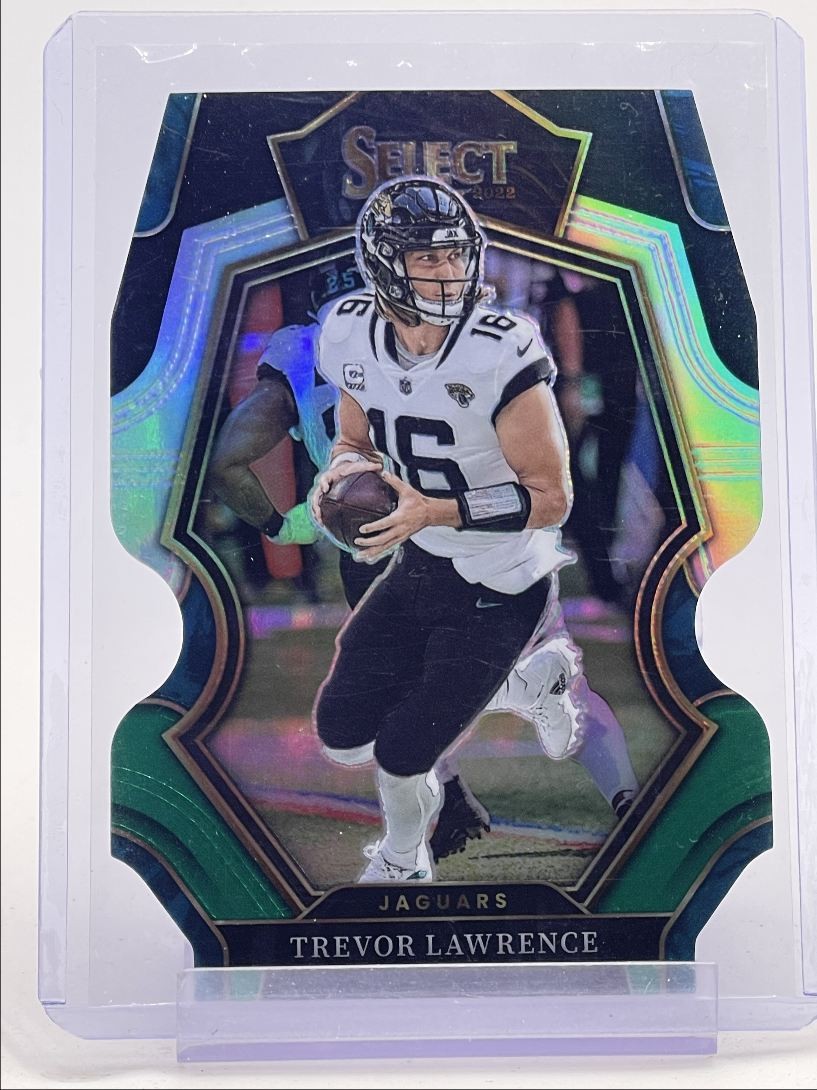 TREVOR LAWRENCE 2022 SELECT PREMIER LEVEL BLACK GREEN DIE CUT A Q3442