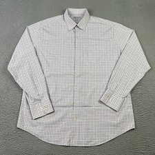 Peter Millar Summer Comfort Shirt Mens XL Plaid Stretch Nylon Blend Button Up