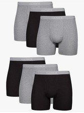 Hanes Mens 6 Pack Boxer Briefs Cotton Wicking Cool Comfort Black/Gray,2XL
