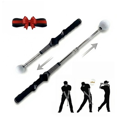 Vmeoap Retractable Golf Swing Trainer with Click Sound, Posture Correction Ar...