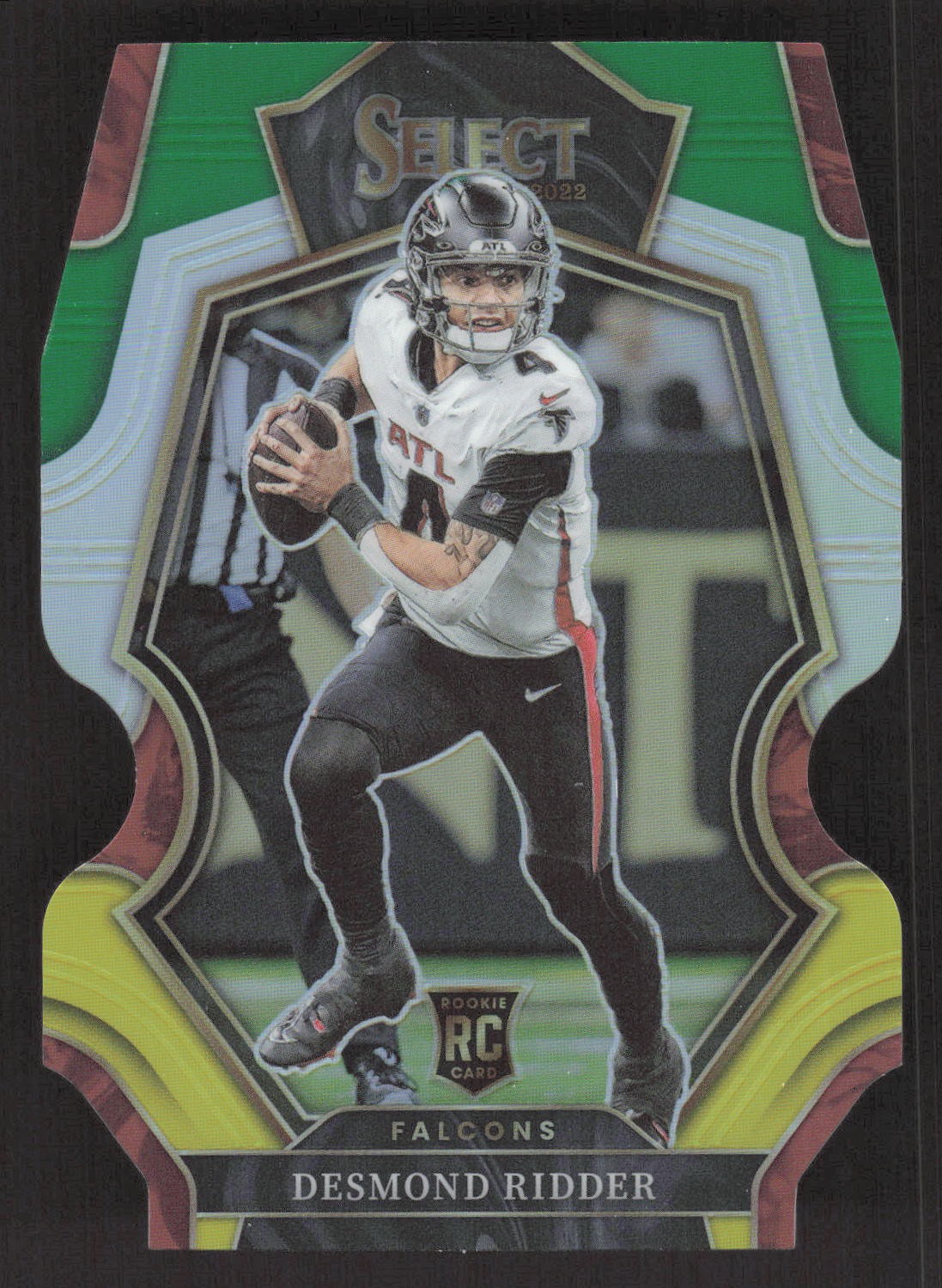 2022 Panini Select #104 Desmond Ridder Green and Yellow Prizm Die Cut