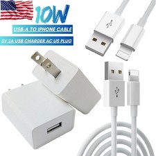 USB Wall Charger Block Fast Charging Cable For iPhone 6 7 8 XR X 11 12 13 14 Lot