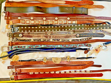 Belt Lot Western 22 pc Mens Women's Mixed Leather Vintage Resale, Use Gift Bulk