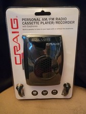 CRAIG Personal AM/FM Radio Cassette Player and Recorder with Earphones CS2304 