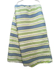 Striped Green Quilt Bedspread Bedding Bedroom Classic Queen Cotton Blend