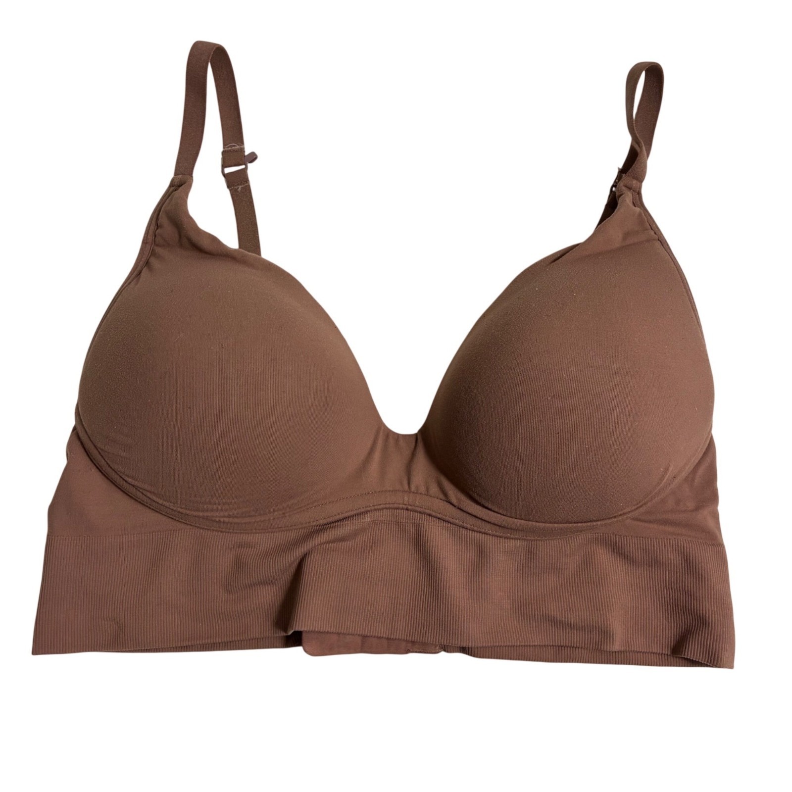 Maidenform Seamless Lift Longline Bralette Large Chestnut Wireless Padded