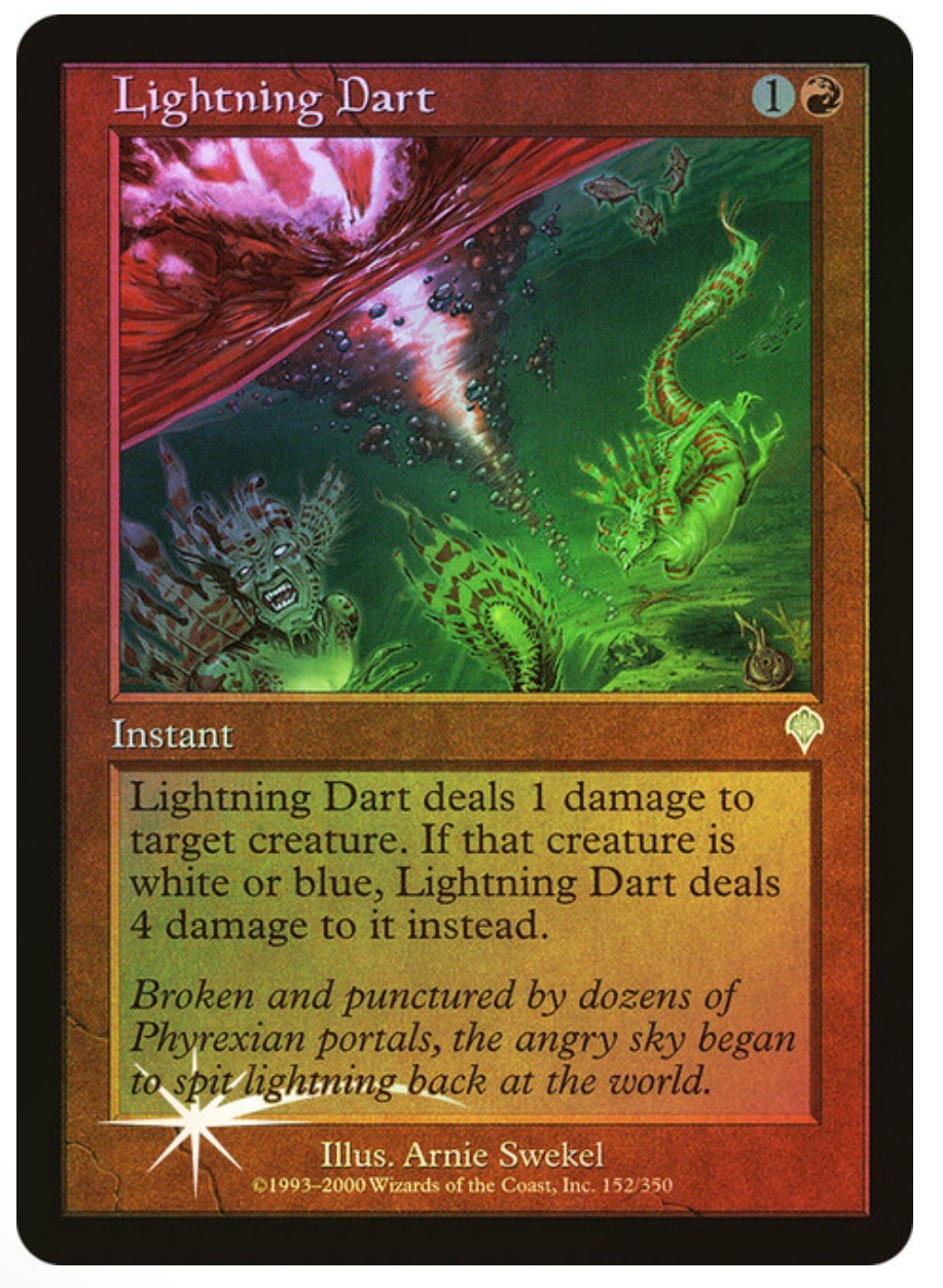 Magic the Gathering LIGHTNING DART #152/350 Invasion Red Foil Uncommon 2000 NM