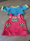Vintage Cabbage Patch Kid  1980s transitional Pinafore Dress and shirt outfit