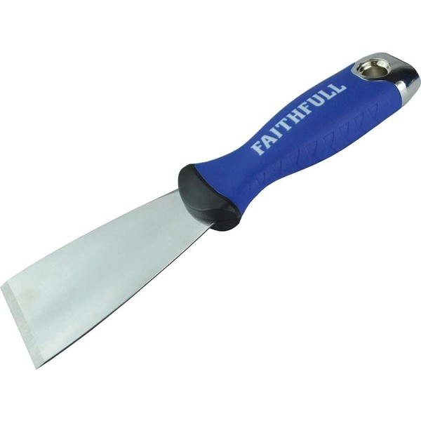 Faithfull Abisoliermesser 50Mm Edelstahlklinge Soft-Grip TPR Griff Metallkappe-image