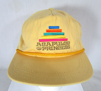 Vintage Acapulco Princess Strapback Hat Cap Yellow Rope
