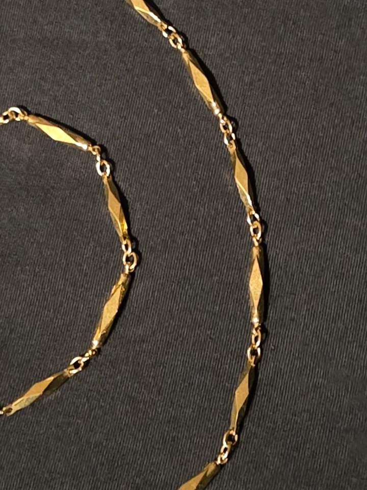 Collar Cadena Tono Oro Corte Diamante Magnético Nikken Therapy Joyería 18"-20" Foto 3 de 4