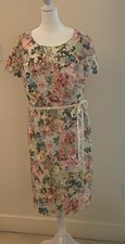 Tahari Arthur S. Levine 14 Crochet Overlay Dress Blush Taupe Spring Wedding