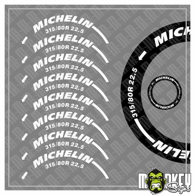 MBBE Adesivo Tamiya scritta pneumatici 1:14 MICHELIN RC CAMION AUTOPORTANTE 315