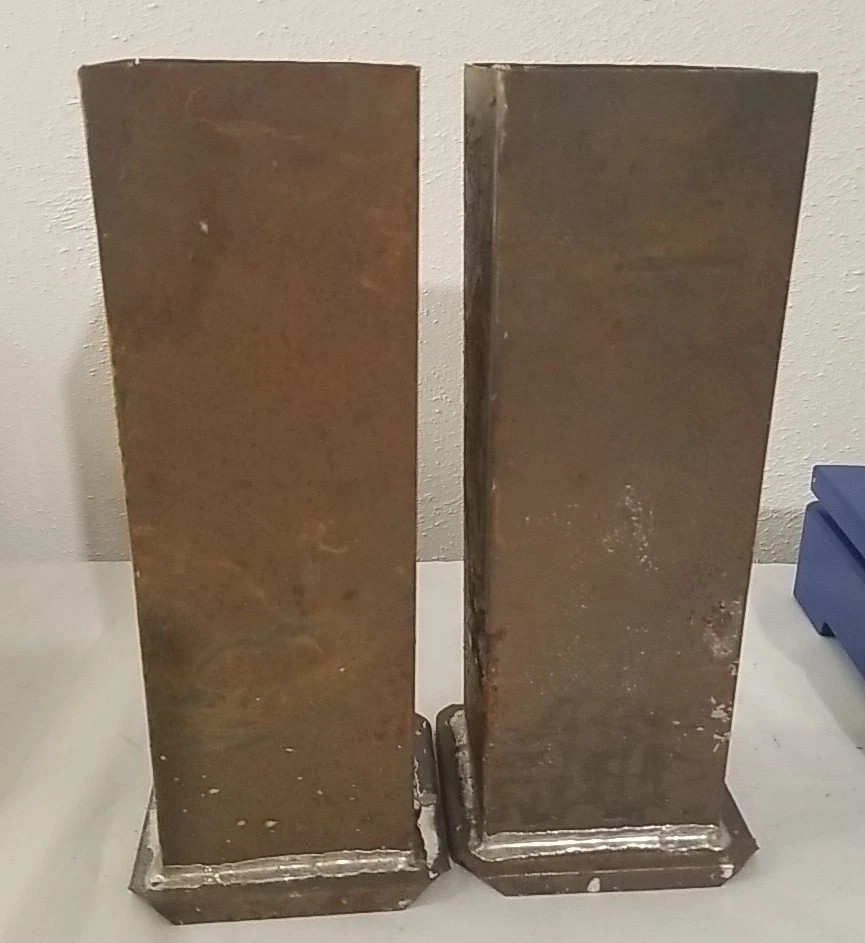 Vintage Metal Candle Molds. Set of 2, 9 In Tall 3.75 Square Well Used - Image 4 of 4
