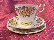 Paragon 6 World Famous Roses Diorama Yellow Rose Tea Cup Set