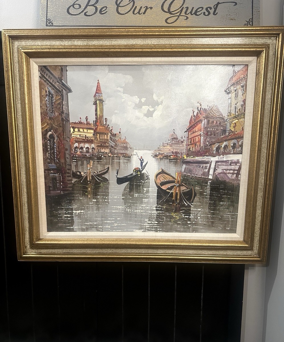Mid 20th Century Signed Antonio DeVity Original Oil Painting
