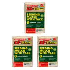 EZ-Straw Seeding Mulch w/ Tack Processed Biodegradable Straw 2.5 cu ft, 3 Pack