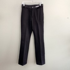 Harley Davidson Womens Black Pants Leather Trim Straight Leg Size 10 Biker Punk