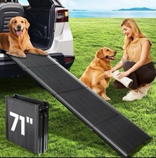 Dog Ramp for Car, 71''X 17'' Pet Ramp for Large Dogs with Anti-Slip Surface, Ext