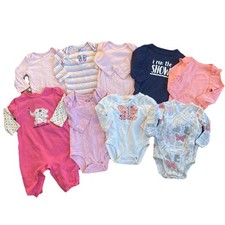 Baby Girls 0-3 Mo Long Sleeve Bodysuits Lot of 9 
