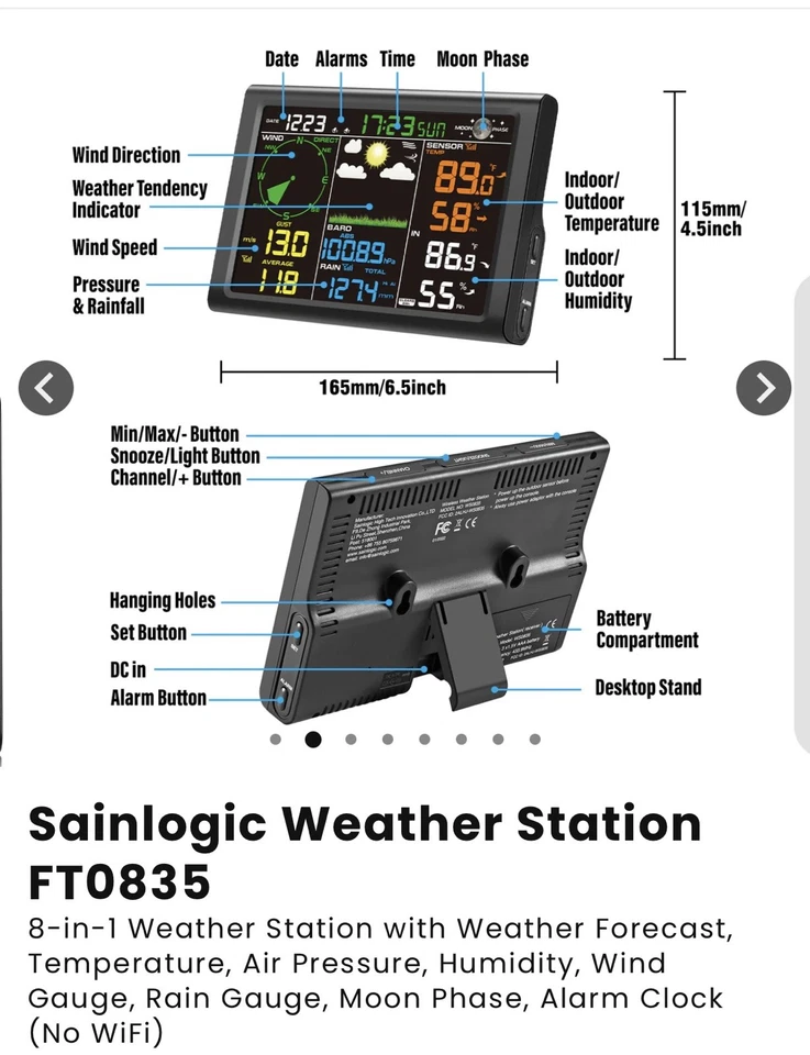 Sainlogic WS0835 Wireless Weather Station - Image 3 of 4