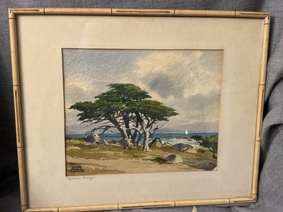 James March Phillips Original Watercolor Painting  Cypress Group 