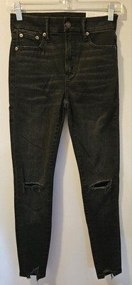 American Eagle The Luxe Jean Super High Rise Jeggings Distressed Womens Sz 0 NWT