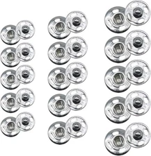 120 Sets 3 Sizes Sew On Snap Buttons Metal Fastener Press for Sewing Silver 