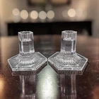 Tiffany & Co Louis Comfort Collection Clear Candlestick Holders, Set of 2, Vtg