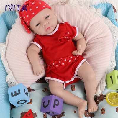 IVITA 18'' Vollsilikon Mädchen Babypuppe Platinum Silicone Reborn Baby Doll
