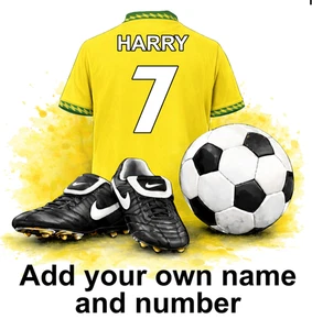 Norwich Personalised Football Shirt Boots Self Adhesive Vinyl Sticker