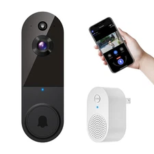1080p Wireless Video Doorbell Camera with Indoor Receiver, AI Human Detection...