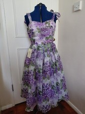 BNWT JESSAKAE Purple & Lilac Hydrangea Dress, size medium