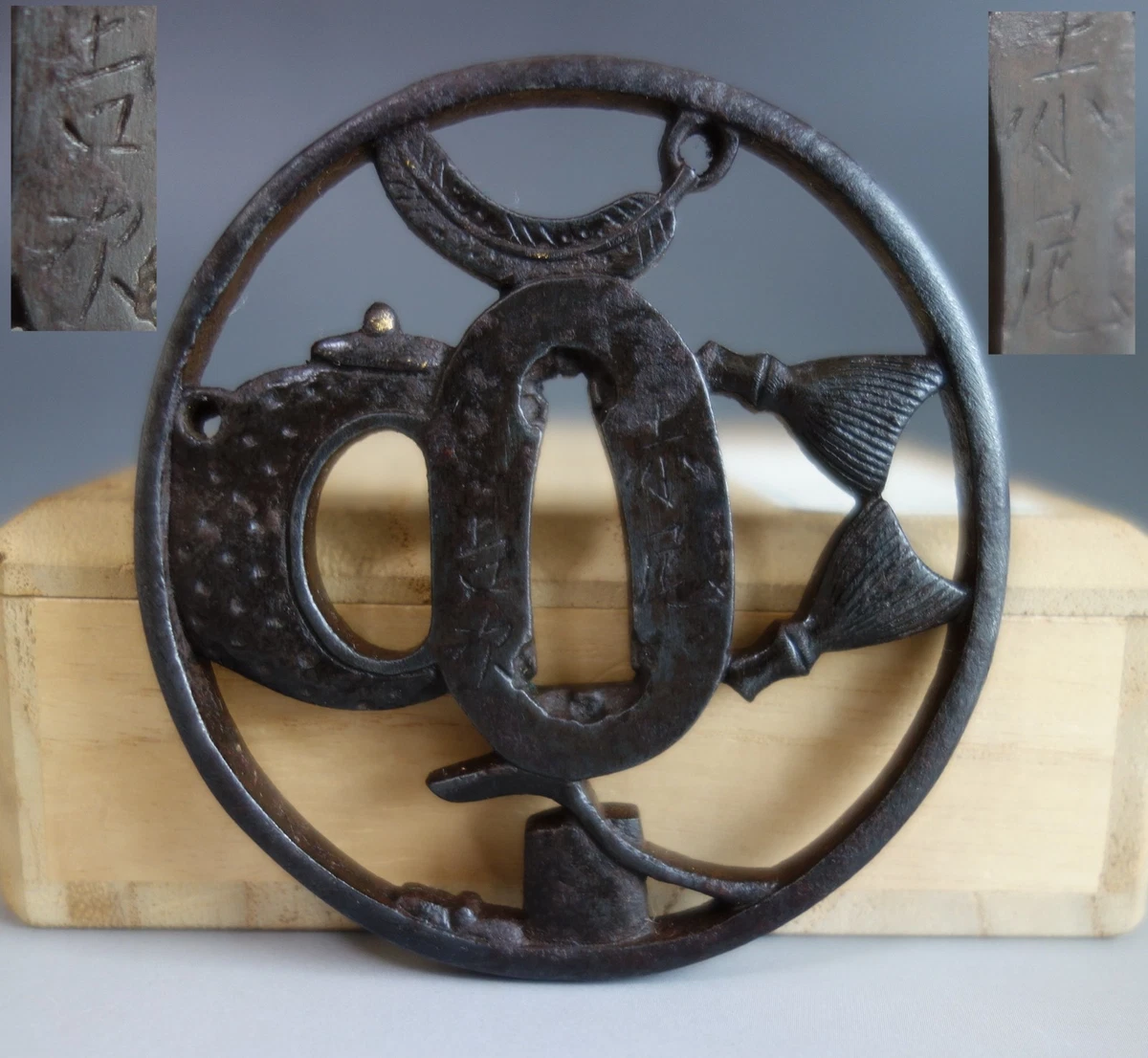 他の方発送×伝統的な日本の鍔と刀のコレクション Iron 主1850-1899 年日本刀镡| eBay