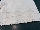 Vintage Paiar Long  White Cotton Pillowcases w/ Scalloped Eyelet Edge 34” by 20” — photo 1