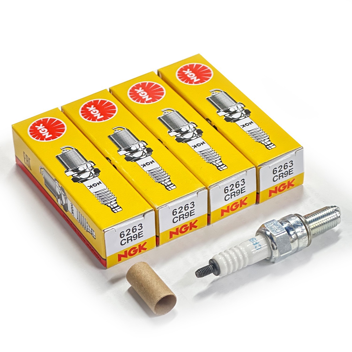 Set of 4 Genuine NGK 6263 Nickel Spark Plugs CR9E Threaded Tip